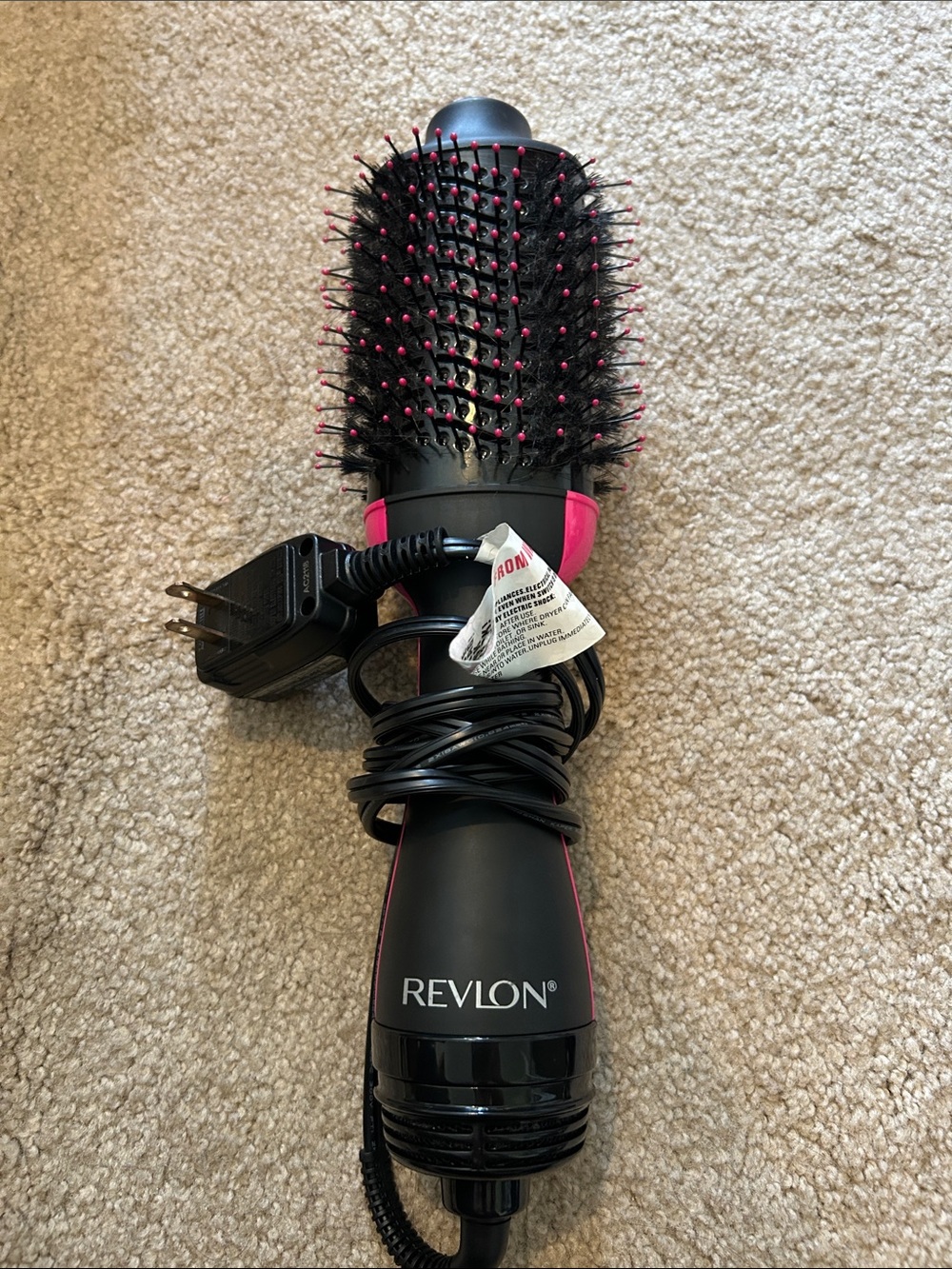 Revlon Black and Pink Round Hot Air Brush